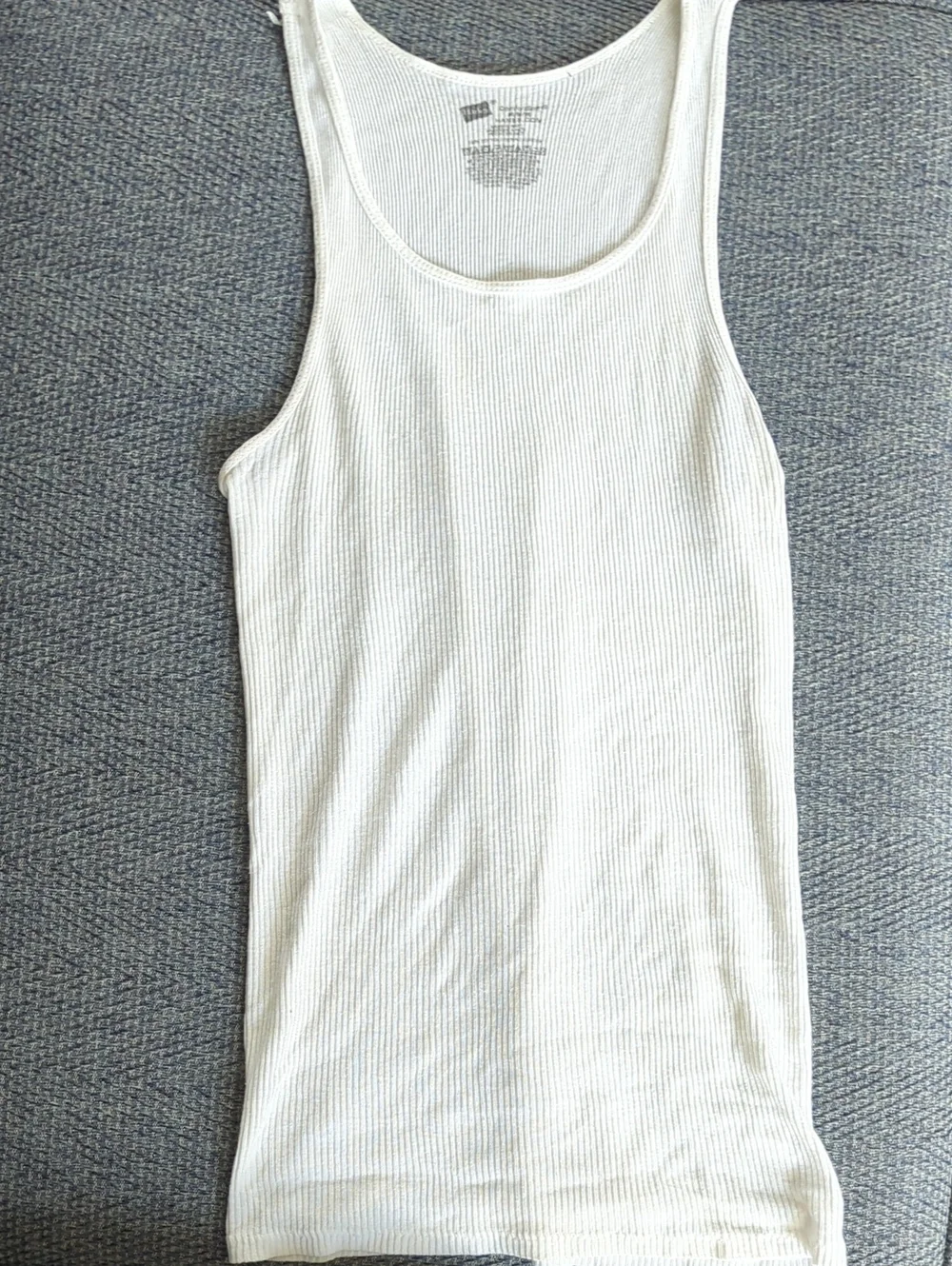 Hanes White Ribbed Tank Undershirt